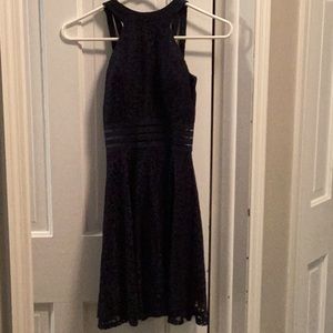 Navy Blue Lace Cocktail Dress